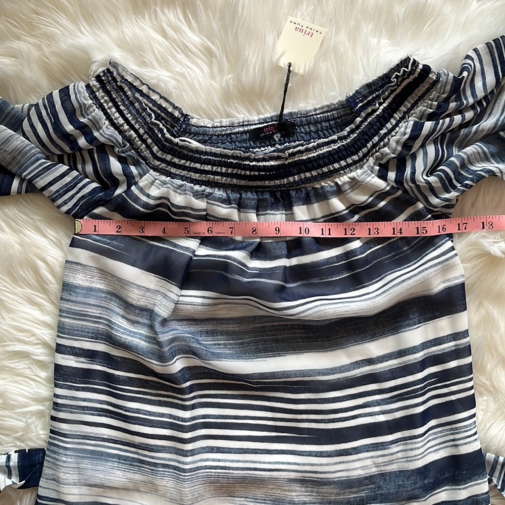 NWT Trina Turk “San Onofre” Indigo Off-The-Shoulder Maxi Dress - Picture 8 of 14